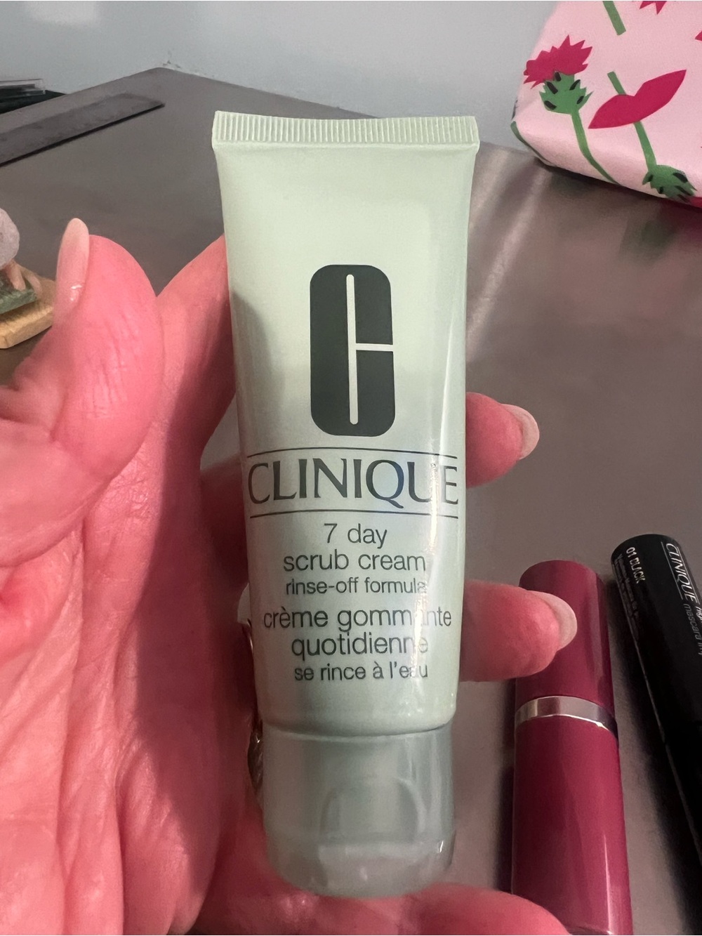 Clinique Lipstick, Mascara & 2 Other Products & Flowered Pouch - Picture 5 of 6